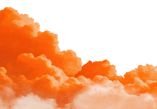 Orange cloudscapes with pixelated edges