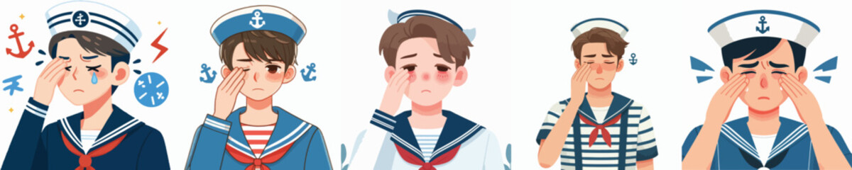 sailor vector having sore eyes