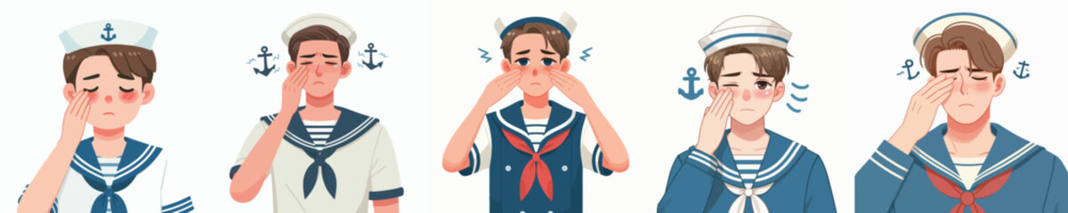 sailor vector having sore eyes