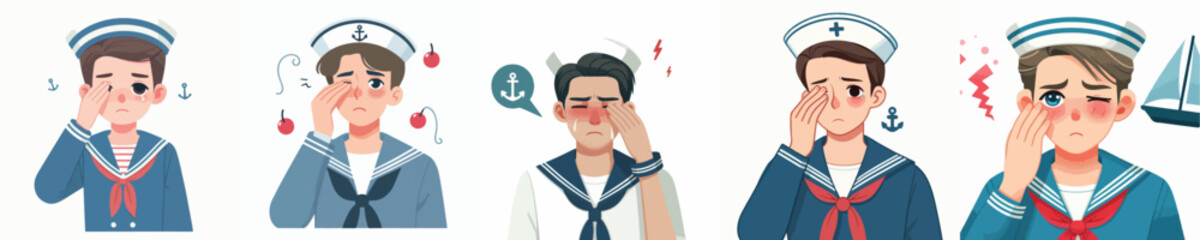 sailor vector having sore eyes