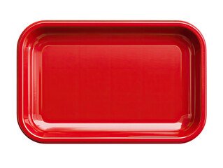 Red rectangular tray, empty