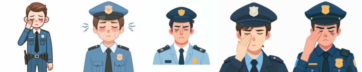 police vector is having sore eyes
