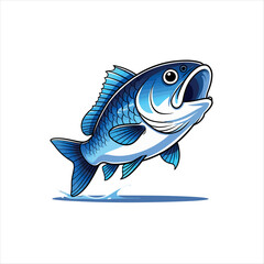 Obraz premium Vector art of blue fish 
