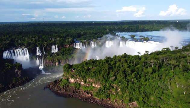 Aerial view of Iguazu Falls