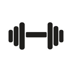 Dumbbell Solid Icon - Weightlifting and Fitness Symbol