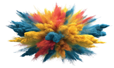 Colorful powder explosion in vibrant hues