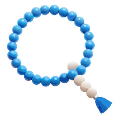 Blue beaded bracelet isolated on transparent background