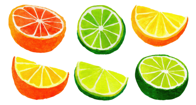 Citrus slices, vibrant colors
