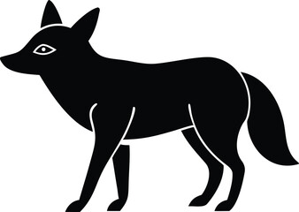 Obraz premium Jackal animal silhouette vector isolated on white background for wildlife and nature design