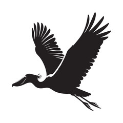 Iconic Shoebill Silhouette – Shoebill Vector Design for Decorative Prints – Shoebill Illustration – Bird Silhouette – Silhouette of Shoebill

