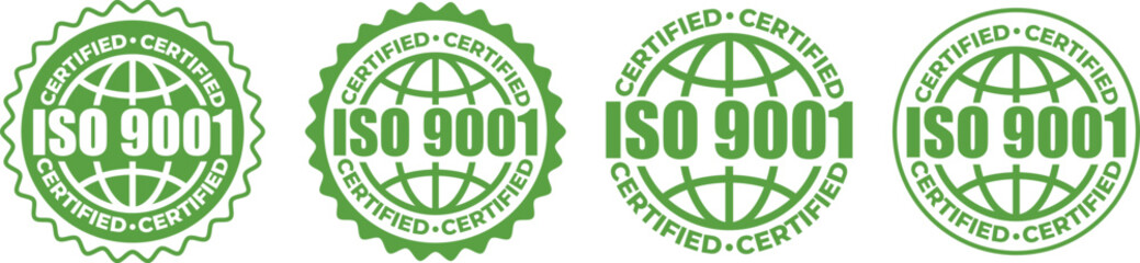 ISO 9001 Certification stamp– Vector Seal and badge for Quality Management Standards