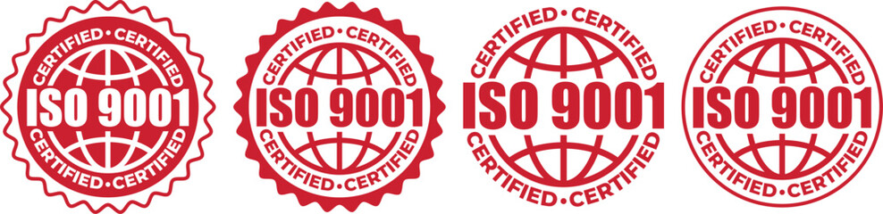 ISO 9001 Certification stamp– Vector Seal and badge for Quality Management Standards
