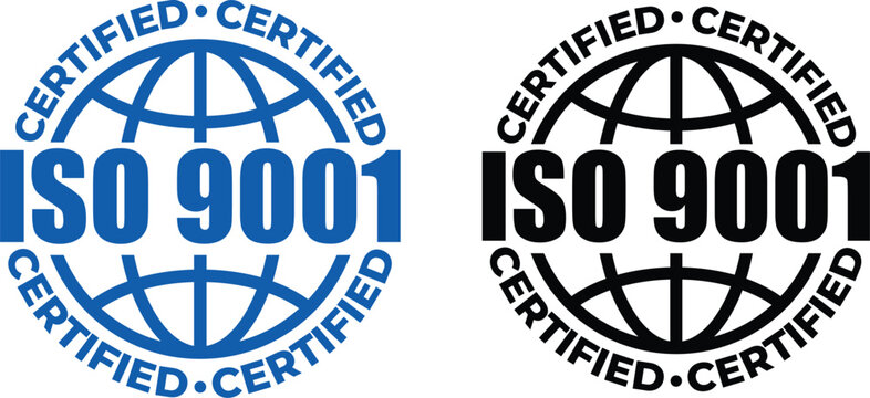 ISO 9001 Certification stamp– Vector Seal and badge for Quality Management Standards