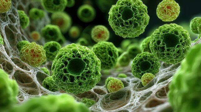 Green ringworm spores on cat fur show a dermatophyte infection