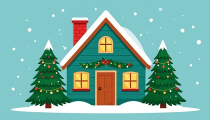 christmas tree with snow