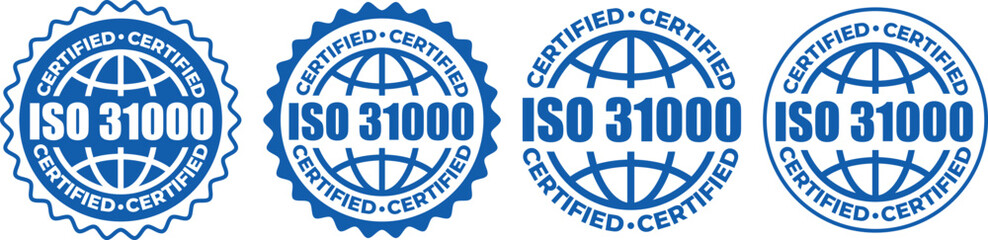 ISO 31000 Certification Badge – Vector Seal for Risk Management Standards and Guidelines