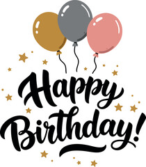 Happy birthday balloons confetti festive celebration