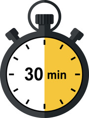 30 minute timer stopwatch icon time management concept