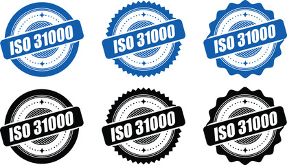 ISO 31000 Certification Badge – Vector Seal for Risk Management Standards and Guidelines