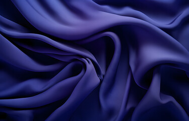 Obraz premium Luxurious deep blue silk fabric folds and drapes with soft lighting