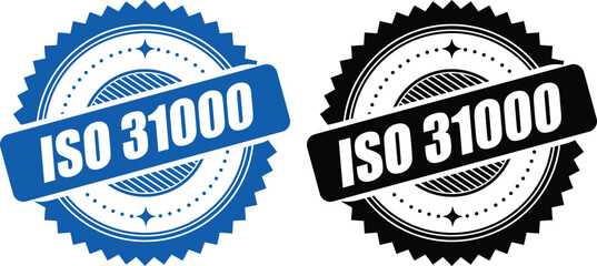 ISO 31000 Certification Badge – Vector Seal for Risk Management Standards and Guidelines