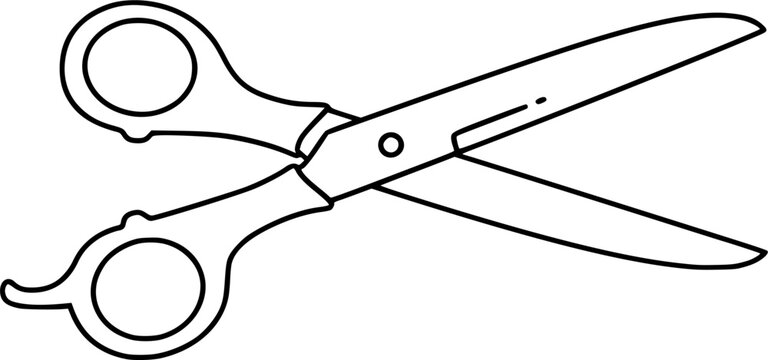 black and white scissors, open, cutting clip art preview