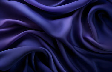 Obraz premium Luxurious deep purple silk fabric draped in soft folds and shadows