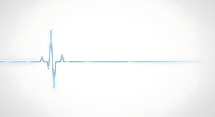 Elegant Blue Heartbeat Wave Line on a Clean White Background, Perfect for Health, Fitness, and Medical Themes to Illustrate Vital Signs, Life Monitoring, and Wellness Concepts
