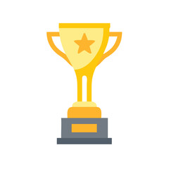 Trophy cup, award, vector icon in flat style
