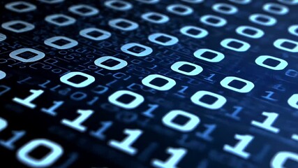 Abstract Binary Code Background Animation - Technology and Data Flow Concept - Powered by Adobe