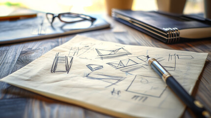 Key Traits of a Napkin Sketch: Conceptual: Used to explain a design, plan, business model, or strategy. 