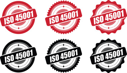 ISO 45001 Certification Badge – Vector Seal for Occupational Health and Safety Management Standards