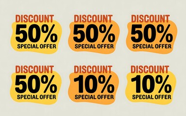 Photo of multiple discount offers with percentages