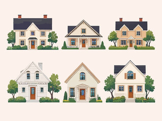 front view family houses