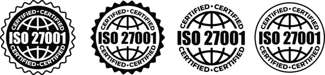 ISO 27001 Certification Badge – Vector Seal for Information Security Management Standards