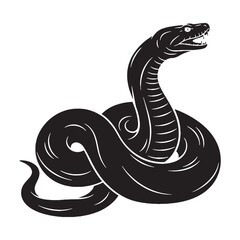 Dominant Anaconda Silhouette – Anaconda Vector Graphic for Predator Themes – Snake Vector – Silhouette of Anaconda

