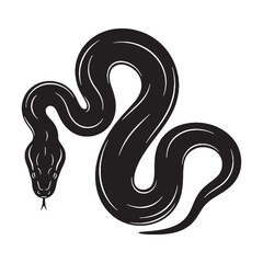 Powerful Anaconda Silhouette – Anaconda Vector Graphic for Wildlife Themes – Snake Vector – Silhouette of Anaconda

