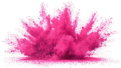 Pink powder explosion, radiating outward from a central point
