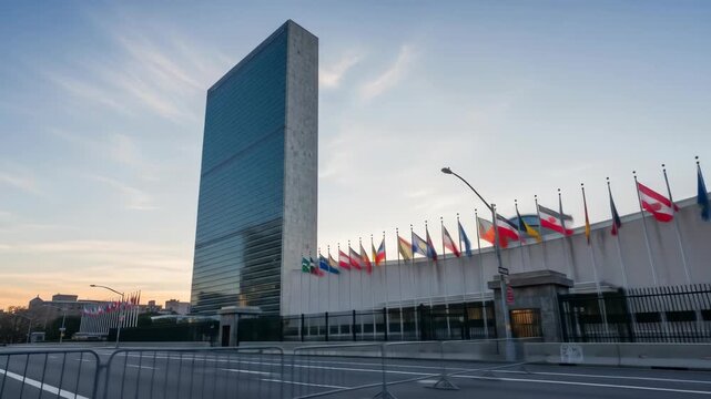 United Nations Headquarters: Flags, Architecture, Global Diplomacy, New York City.