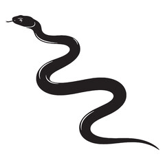 Smooth Black Mamba Silhouette – Black Mamba Vector Illustration for Stylish Graphics – silhouette of Black Mamba – snake silhouette

