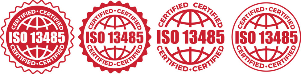 ISO 13485 Certification Badges – Vector Stamp for Medical Device Quality Standards