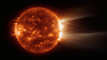 Erupci&oacute;n  solar sobre la superficie del Sol