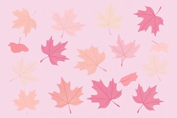 Isolated in pastel pink background, flat illustration style, with leaves