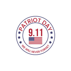 Patriot Day 9.11 Memorial Badge &ndash; American Flag Circle Emblem