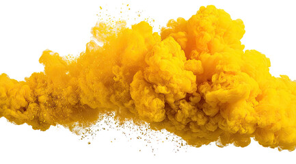 Bright yellow ink cloud explosion