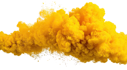 Bright yellow ink cloud explosion