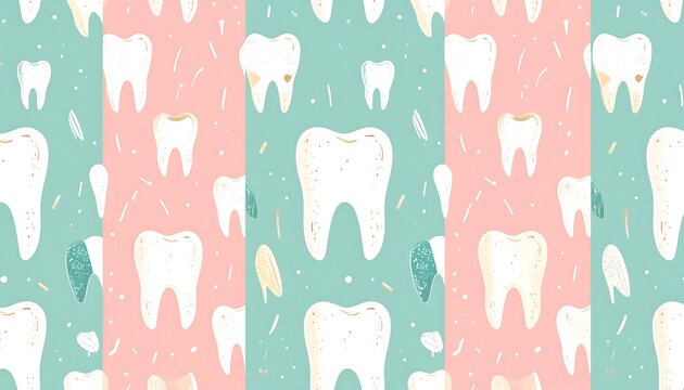 Tooth pattern background pastel dental care design