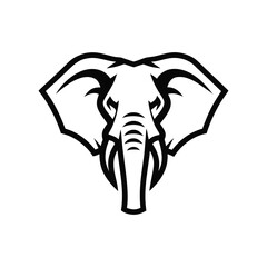 Elephant Head Logo Illustration for Wildlife and Safari