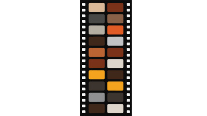 Film strip with color swatches vintage retro