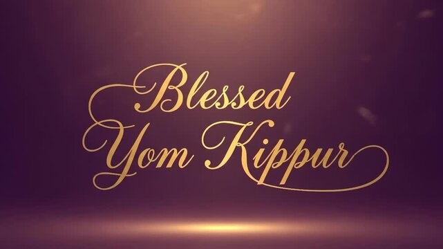 Elegant yom kippur greeting with golden text and gentle lighting